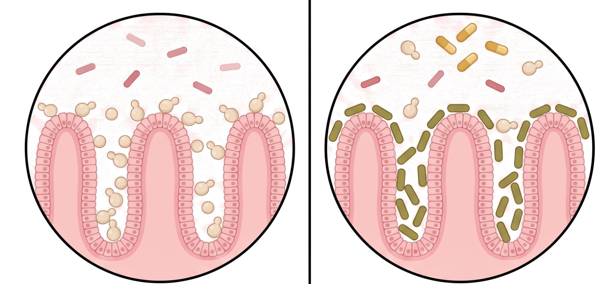Bacteria-only approach leaves yeast behind; Microbiome Balance Formula keeps both in check